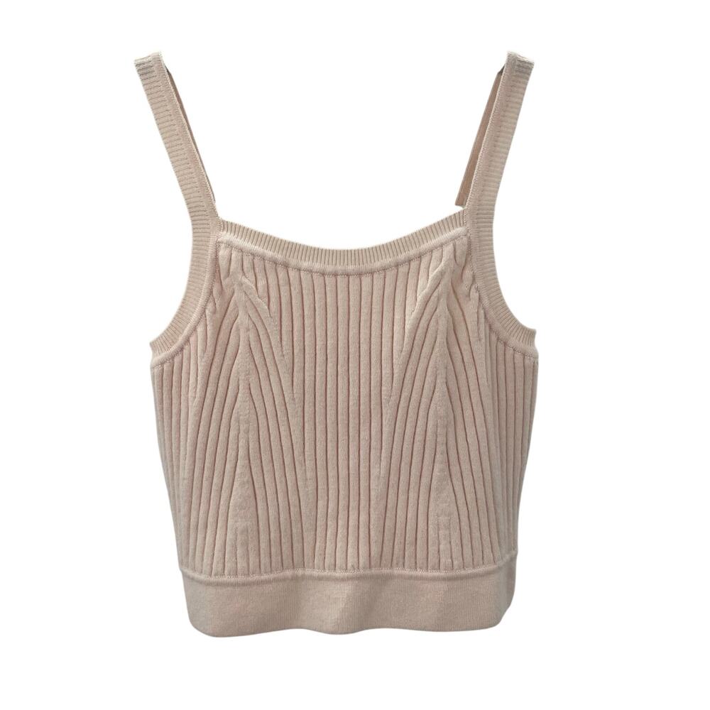Live The Process Ribbed Knit Crop Top Blush Pink M